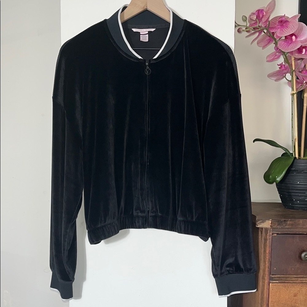 VS Black Bomber Velvet Jacket